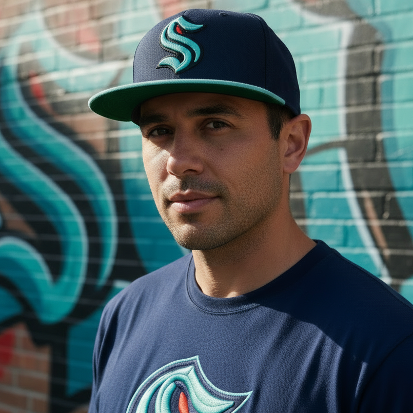 *Seattle Kraken* snapback hats by Mitchell & Ness