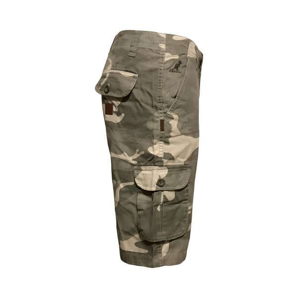 *KANGOL* ~KHAKI~ •CAMOUFLAGE CARGO SHORTS•
