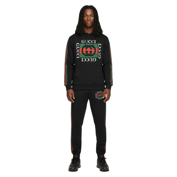 *LUXURY* (BLACK-MULTI) •ITALIAN• ~EMBROIDERED SWEATSUITS~