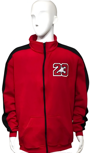 ^23^ (RED-BLACK) LUX ZIP UP TRACK JACKETS (CUT & SEW)