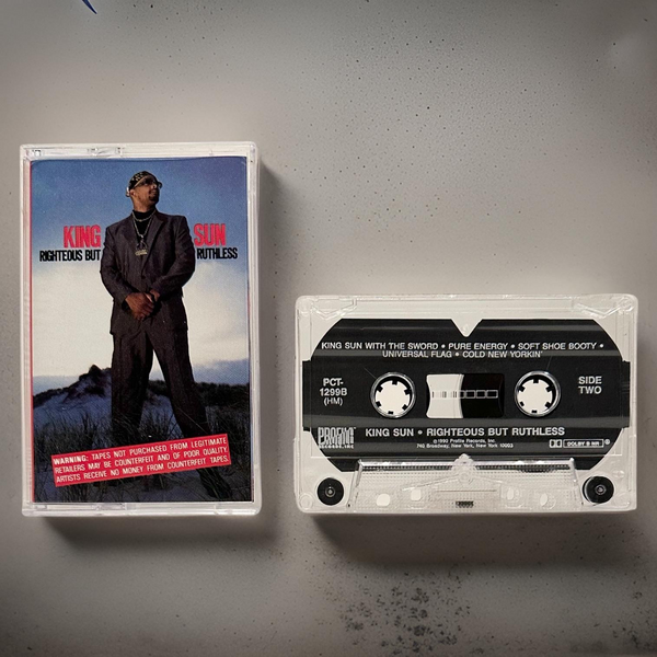 •KING SUN - RIGHTEOUS BUT RUTHLESS• ~1990 OG PRESSING~ (CASSETTE TAPE)