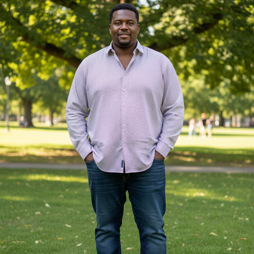 *SEAN JOHN* ~Button up collared shirt~ (6XB) (HELLA BIG!) (NEW!)