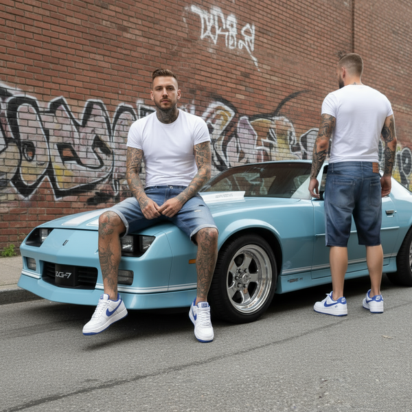 *CROOKS & CASTLES* (BLUE) ~TRIFE~ MEN’S KNIT SWEAT SHORTS