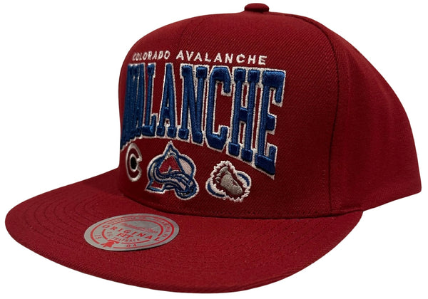 *Colorado Avalanche* snapback hats by Mitchell & Ness