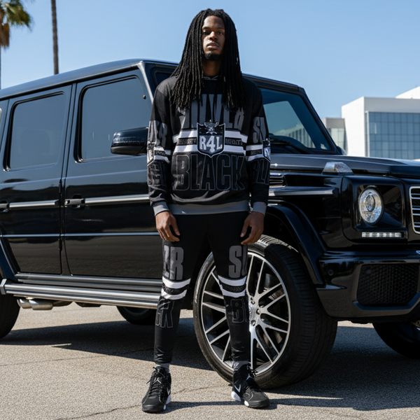 *RAIDERS 4 LIFE* ~SILVER & BLACK~ JOGGER SWEATSUITS (FLEECY SOFT LINED)