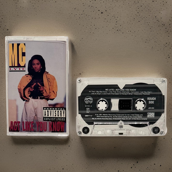 •MC LYTE - ACT LIKE YOU KNOW• ~1991 OG PRESSING~ (CASSETTE TAPE) (1)