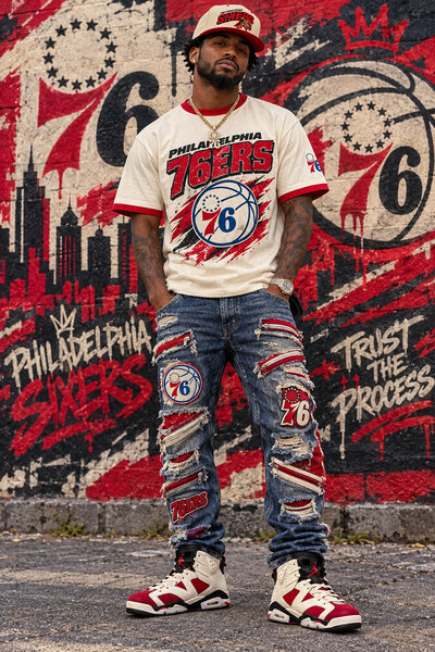 *PHILADELPHIA 76ERS* Snapback hat by Mitchell & Ness (Youth Size Sample)