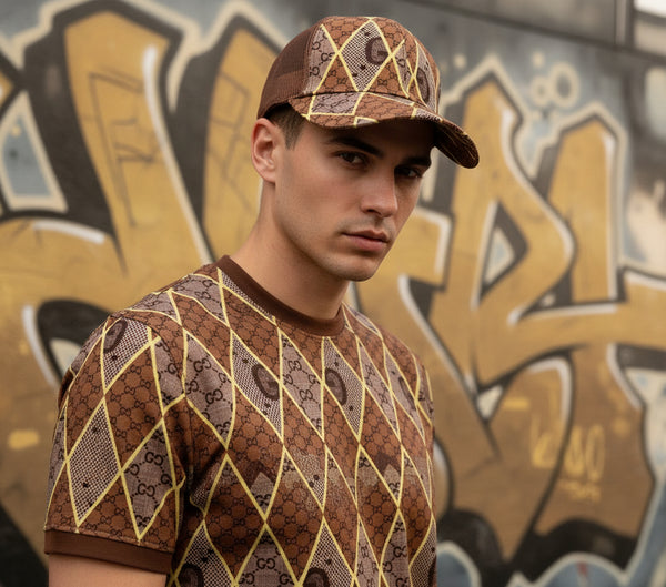 *LUXURY* ~Italian~ •curved beak hat• (adjustable strap)