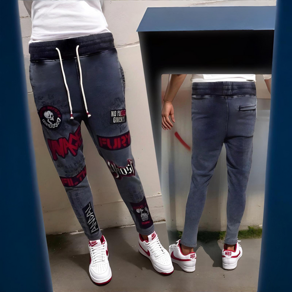 ^IRO-OCHI^ ~SAVAGE~ WASHED INDIGO JOGGER SWEATPANTS