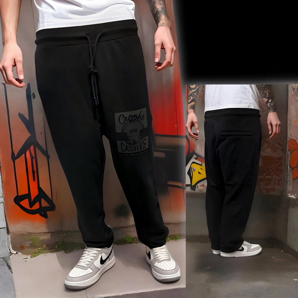 ^CROOKS & CASTLES^ (BLACK) ~MAD KLEPTO~ JOGGER SWEATPANTS