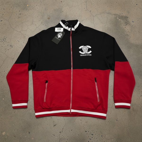 *CROOKS & CASTLES* (RED-BLACK) ~CC MEDUSA~ TRACK JACKET FOR MEN