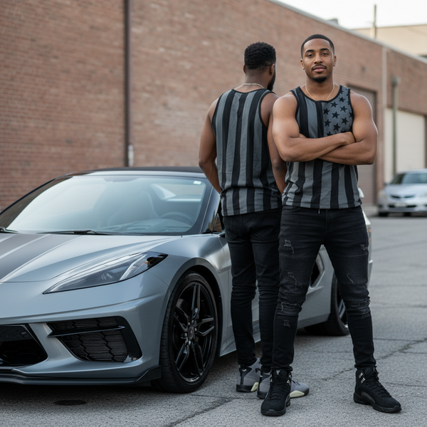 *SEVENTY 7EVEN* (BLACK) ~USA~ TANK TOPS