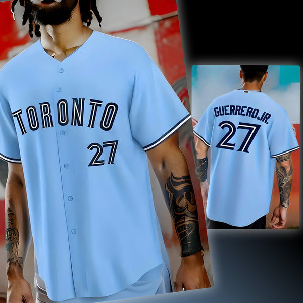 ^TORONTO 27^ Button up Baseball Jerseys (Stitched Logos & Numbers)