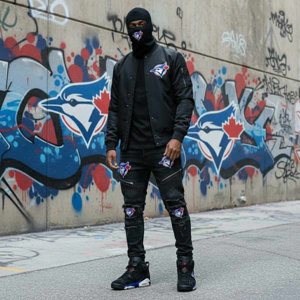 *TORONTO BLUE JAYS* ~2 in 1~ balaclava / Beanie by Mitchell & Ness