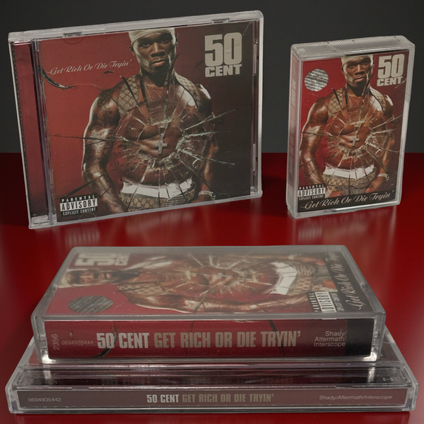 •50 CENT - GET RICH OR DIE TRYING• ~2003 OG PRESSINGS~ (CD & CASSETTE TAPE)