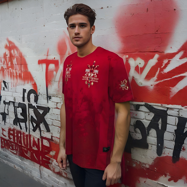 ^8IGHTH DSTRKT^ (RED) ~EMBROIDERED LOGOS~ SHORT SLEEVE T-SHIRTS