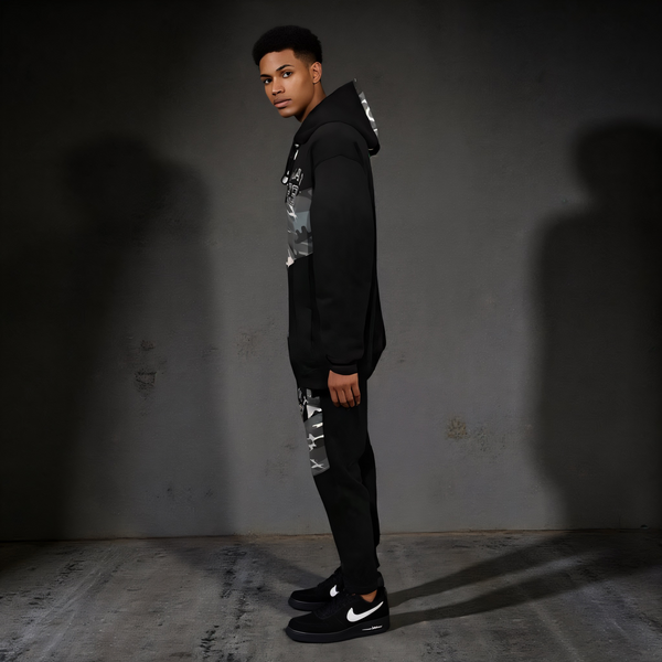 •23 GOAT• (GREY-CAMO) LUXURY HOODED ZIP UP SWEATSUITS