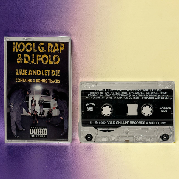 •KOOL G. RAP & D.J. POLO ~ LIVE AND LET DIE• ~1992 OG PRESSING~ (CASSETTE TAPE) (3)