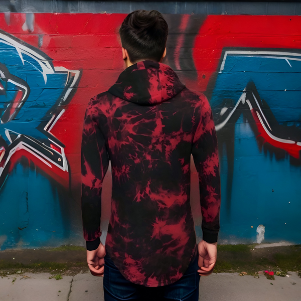 ^CAMP CLOTHING CO.^ *SAVAGE* 3D FOIL PRINT ACID WASH PULLOVER HOODIES