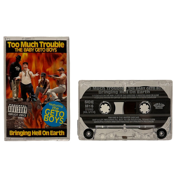 •TOO MUCH TROUBLE - BRINGING HELL ON EARTH• ~1992 OG PRESSINGS~ (CD & CASSETTE TAPE)