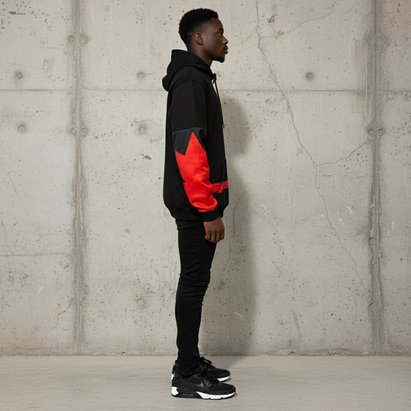 *ALL HEART* ~World Juniors Team Canada~ (BLACK-RED) •PULLOVER HOODIES• (Cut & Sew / Embroidery)