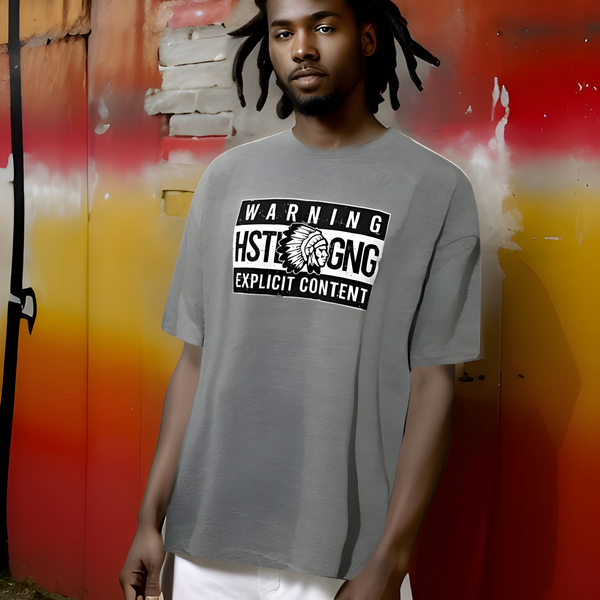 ^HUSTLE GANG^ (HEATHER GREY) ~Explicit Content~ short sleeve tee