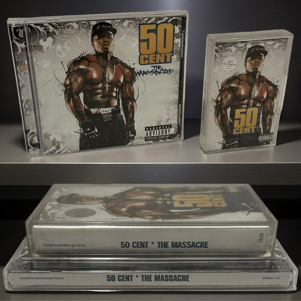 •50 CENT - THE MASSACRE• ~2005 OG PRESSINGS~ (CD & INDONESIAN CASSETTE TAPE)