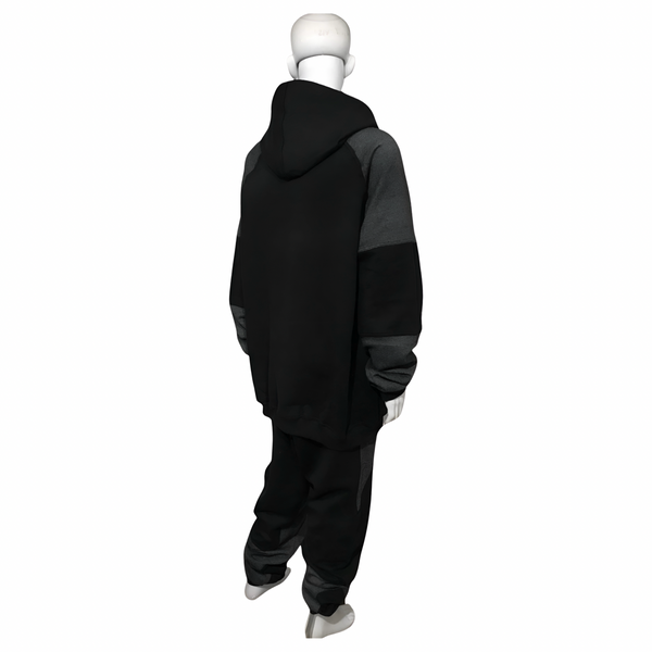 •23• (BLACK-DARK GREY) LUXURY JOGGER SWEATSUITS (CUT & SEW)