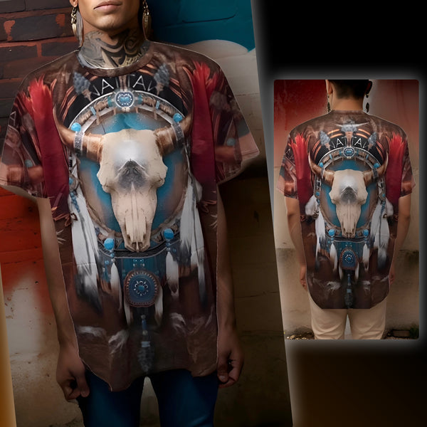 ^NATIVE AMERICAN^ (LIGHTWEIGHT) ALL OVER PRINT SUMMER TEES