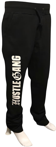 ^HUSTLE GANG^ (BLACK) *OPEN LEG* SWEATPANTS FOR MEN