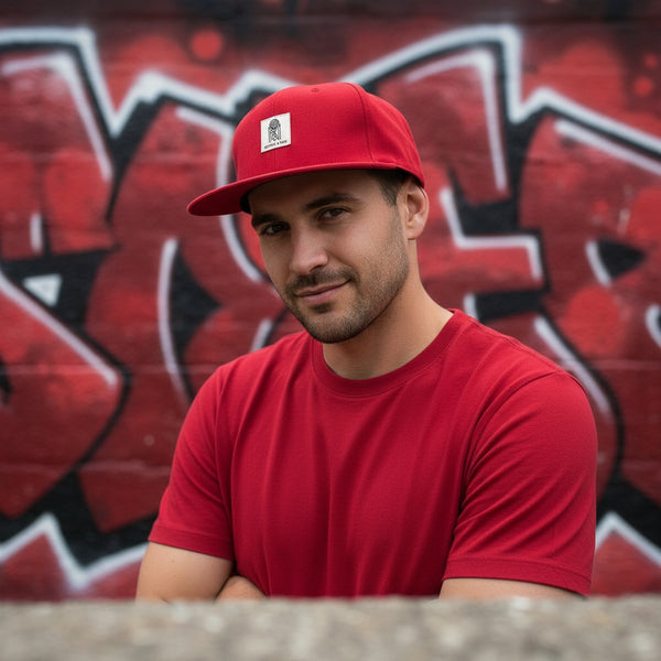 *Mitchell & Ness* leather strapback hat (Red)