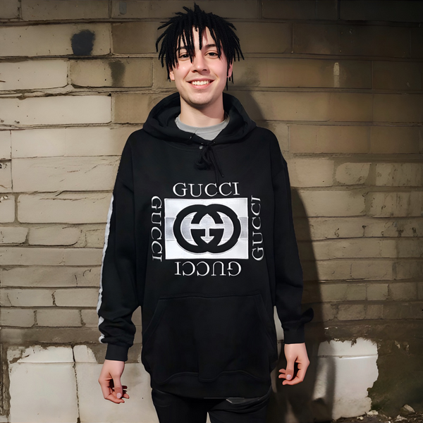 ^LUXURY^ (BLACK) ITALIAN EMBROIDERED PULLOVER HOODIES