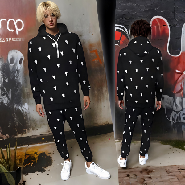 ^CROOKS & CASTLES^ (BLACK) ~SILHOUETTE~ EMBROIDERED SWEATSUITS FOR MEN