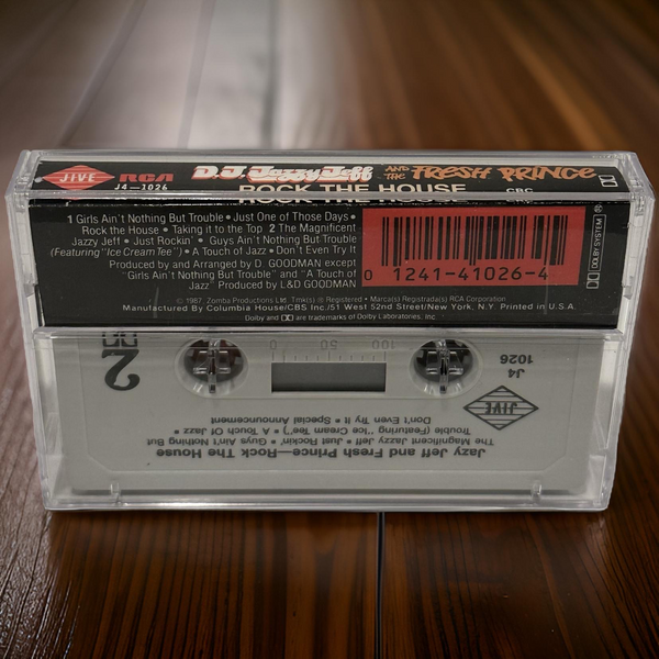 •D.J. JAZZY JEFF AND THE FRESH PRINCE ~ ROCK THE HOUSE• ~1987 OG PRESSING~ (CASSETTE TAPE)