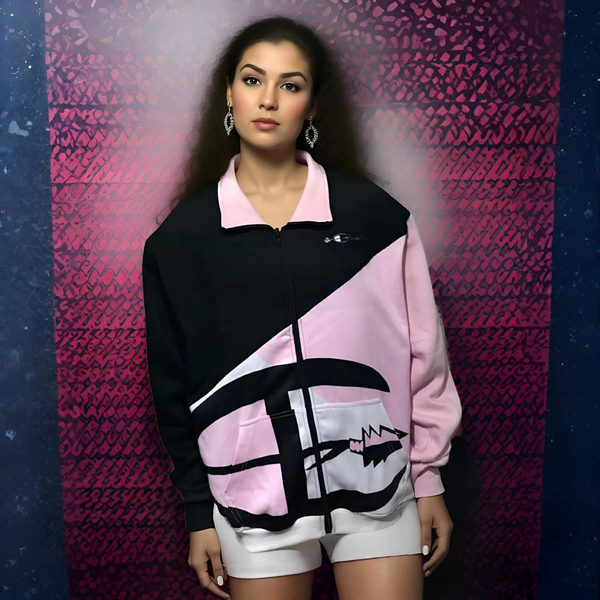 ^CHAMPION CHIEF^ LUXURY (PINK-MULTI) ZIP UP TRACK JACKETS (UNISEX) (COLLARED))
