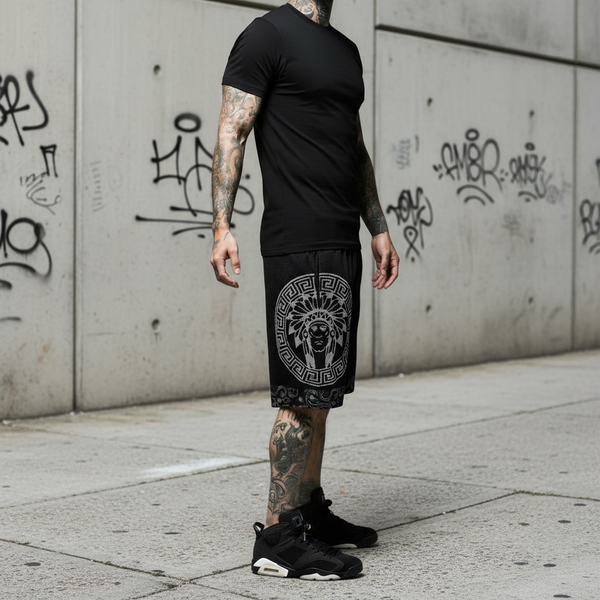 *CHIEFIN’* REVERSIBLE MESH BASKETBALL SHORTS (BIG WAIST SIZES)