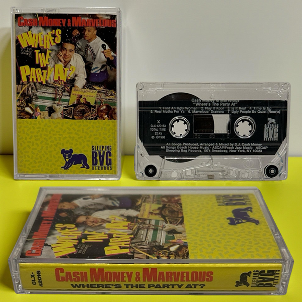 •CASH MONEY & MARVELOUS - WHERE’S THE PARTY AT?• ~1988 OG PRESSING~ (CASSETTE TAPE)