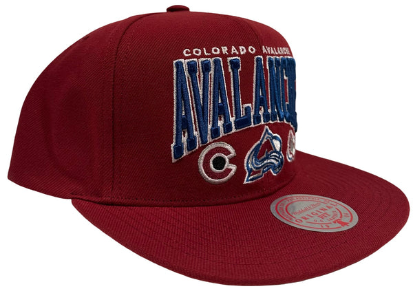 *Colorado Avalanche* snapback hats by Mitchell & Ness
