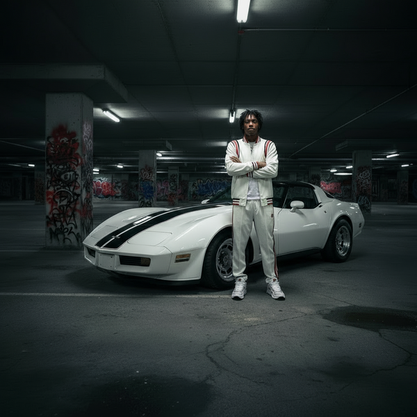 •UCXX• (WHITE-MULTI) ZIP UP TRACKSUITS (ACTIVEWEAR)