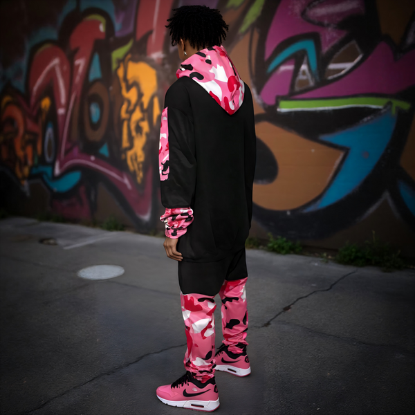 ^CHIEFIN’ ADI-FEATHER^ (PINK CAMOUFLAGE) HOODED ZIP UP TRACKSUITS (CUT & SEW)