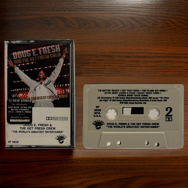•DOUG E. FRESH & THE GET FRESH CREW ~ “THE WORLD’S GREATEST ENTERTAINER”• ~1988 OG PRESSING~ (CASSETTE TAPE)