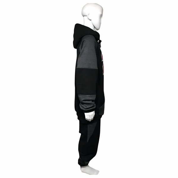 •23• (BLACK-DARK GREY) LUXURY JOGGER SWEATSUITS (CUT & SEW)
