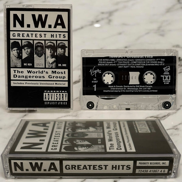 •N.W.A - GREATEST HITS• ~1996 OG CANADIAN PRESSINGS~ (CASSETTE TAPE)