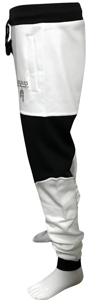 ^CHIEF V3R$@C3^ (BLACK/WHITE) JOGGER SWEATPANTS (TWO TONE) (CUT & SEW)