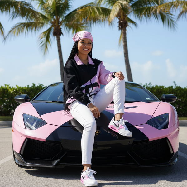 *CHAMPION CHIEF* LUXURY (PINK-MULTI) ZIP UP TRACK JACKETS (UNISEX) (COLLARED)