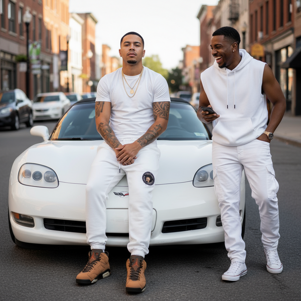 *CROOKS & CASTLES* (WHITE) ~SNOOP DOG~ JOGGER SWEATPANTS