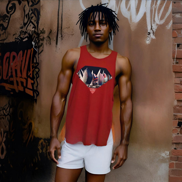 ^DIAMOND SUPPLY CO.^ (RED) GRAPHIC PRINT TANK TOP