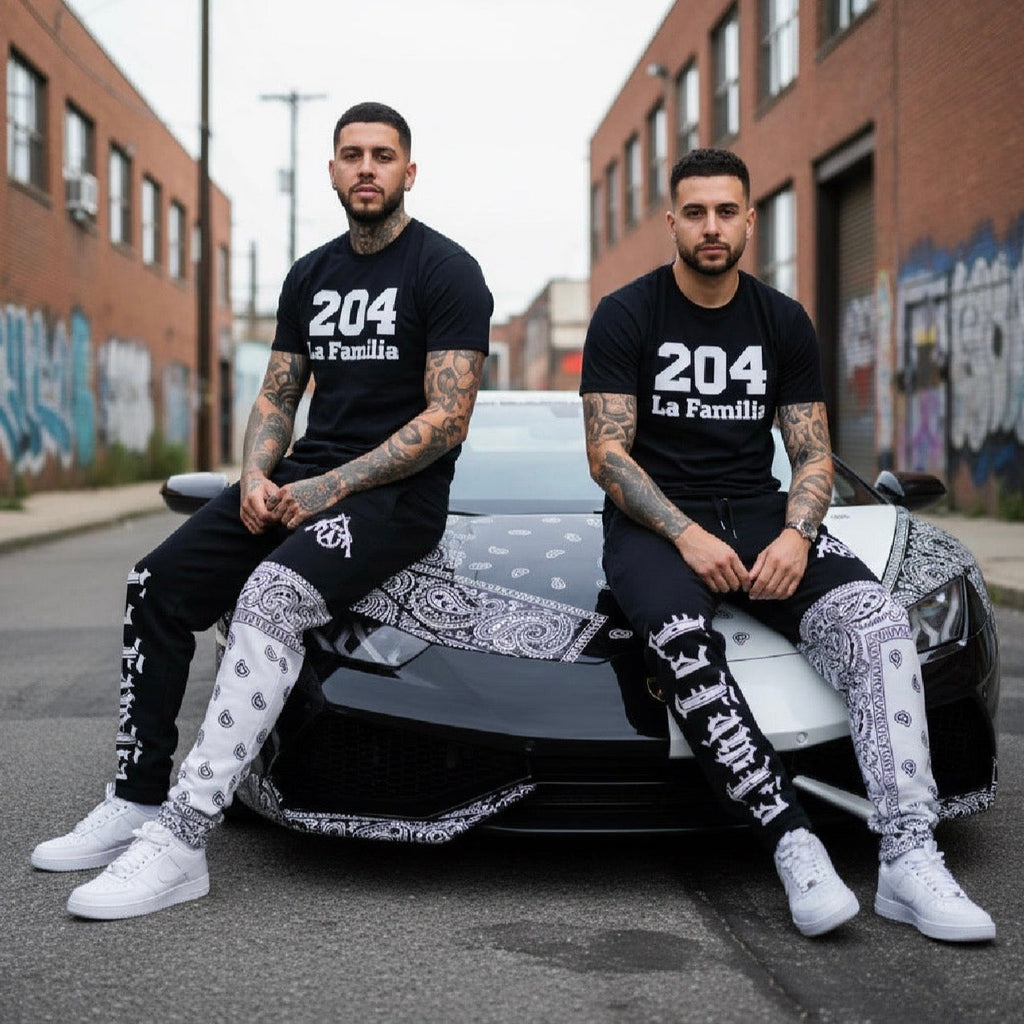 *204 LA FAMILIA* ~TEAM AK~ LUX FULL SWEATPANTS (CUT & SEW WITH EMBROIDERED LOGOS)