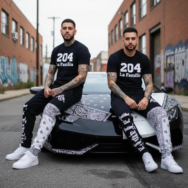 *204 LA FAMILIA* ~TEAM AK~ LUX FULL SWEATPANTS (CUT & SEW WITH EMBROIDERED LOGOS)