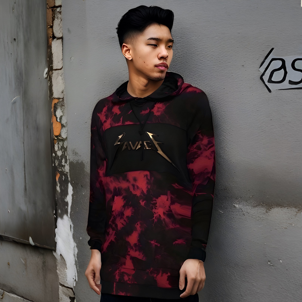 ^CAMP CLOTHING CO.^ *SAVAGE* 3D FOIL PRINT ACID WASH PULLOVER HOODIES